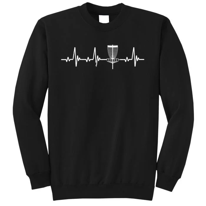 Funny Disc Golf Heartbeat Disc Golf Basket Tall Sweatshirt