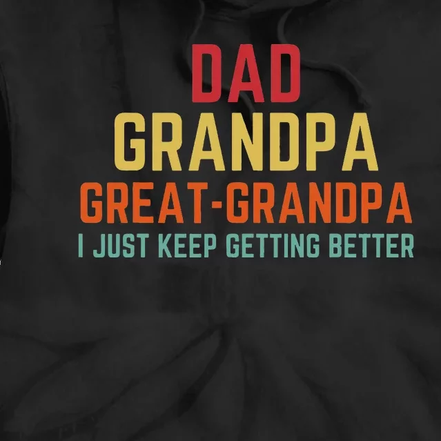 Fathers Day Gift From Grandkids Dad Grandpa Great Grandpa Tie Dye Hoodie