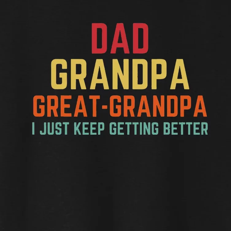 Fathers Day Gift From Grandkids Dad Grandpa Great Grandpa Women's Crop Top Tee