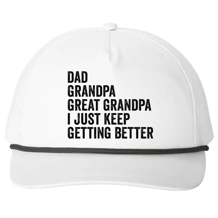 Fathers Day Grandpa from Grand Dad Great Grandfather Snapback Five-Panel Rope Hat