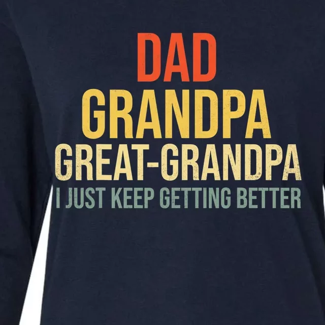 Funny Dad Great Grandpa For Fathers Day Womens Cotton Relaxed Long Sleeve T-Shirt