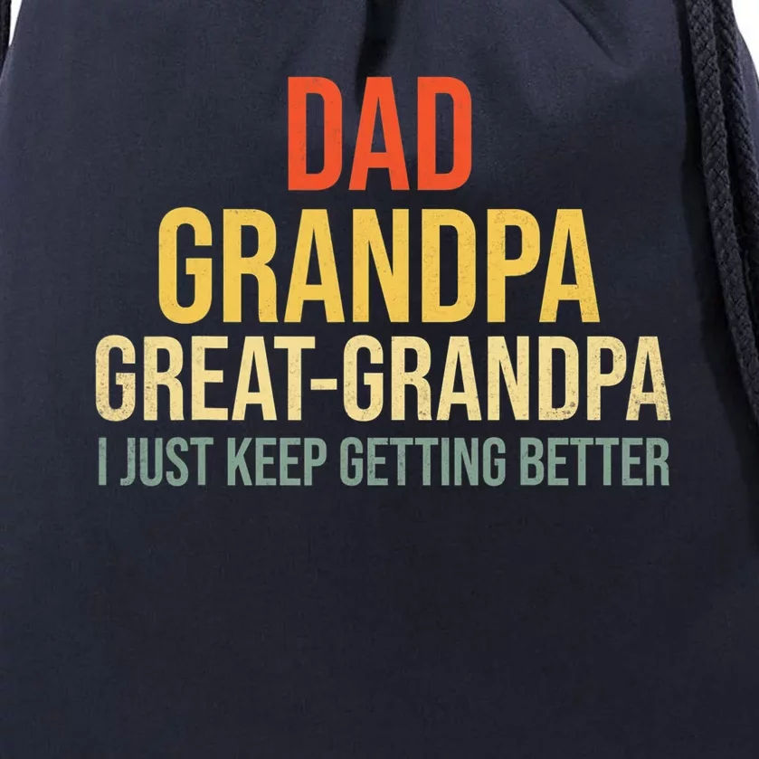 Funny Dad Great Grandpa For Fathers Day Drawstring Bag