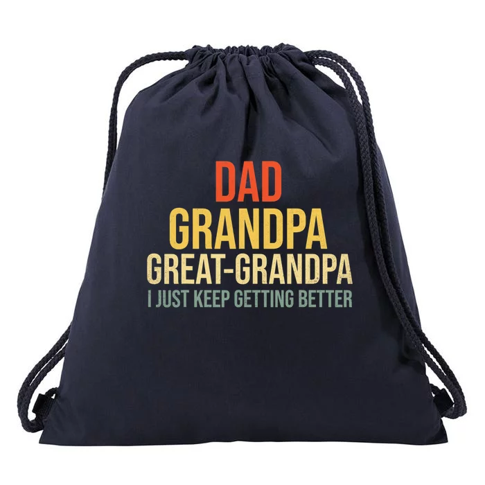 Funny Dad Great Grandpa For Fathers Day Drawstring Bag