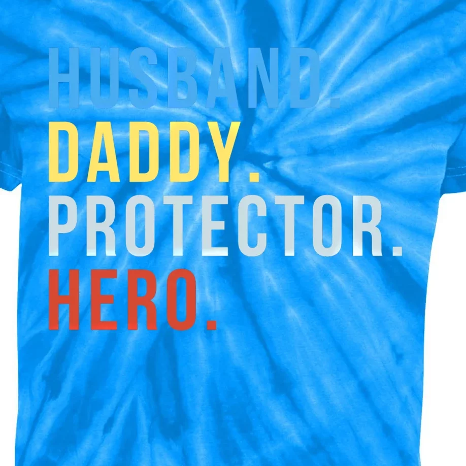 Fathers Day Gift Husband Daddy Protector Hero Gift Kids Tie-Dye T-Shirt