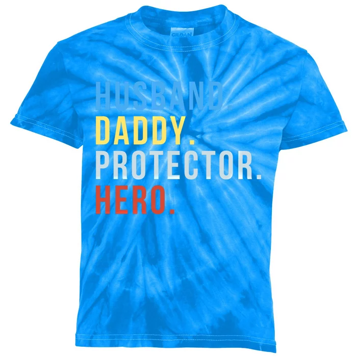 Fathers Day Gift Husband Daddy Protector Hero Gift Kids Tie-Dye T-Shirt