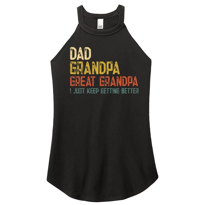 Fathers Day Gift from Grand Dad Grandpa Great Grandpa Women’s Perfect Tri Rocker Tank