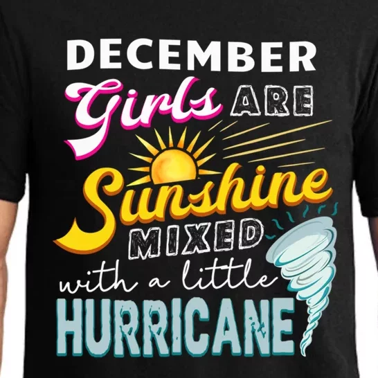 Funny December Girls Are Sunshine Mixed With Hurricane Gift Pajama Set