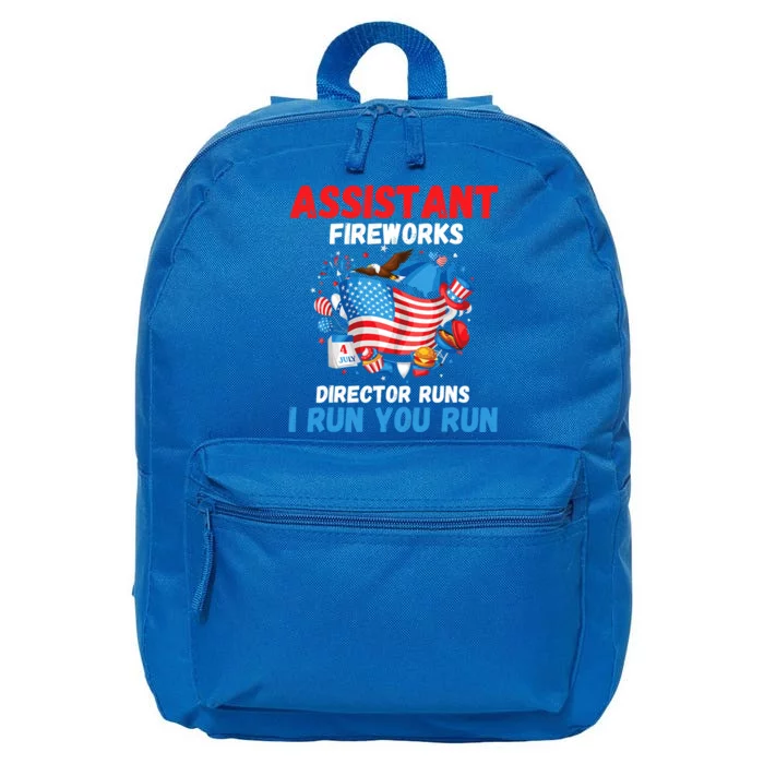 Fireworks Director Gift If I Run You Run 4th Of July Gift 16 in Basic Backpack