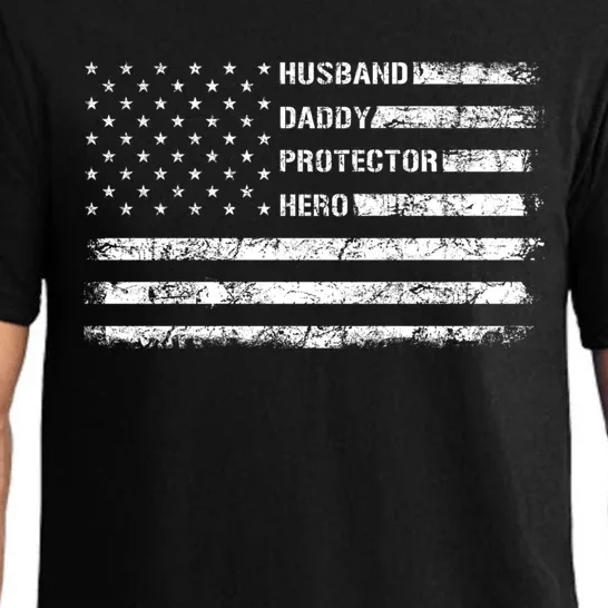 FatherS Day Gift I Husband Daddy Protector Hero Meaningful Gift Pajama Set