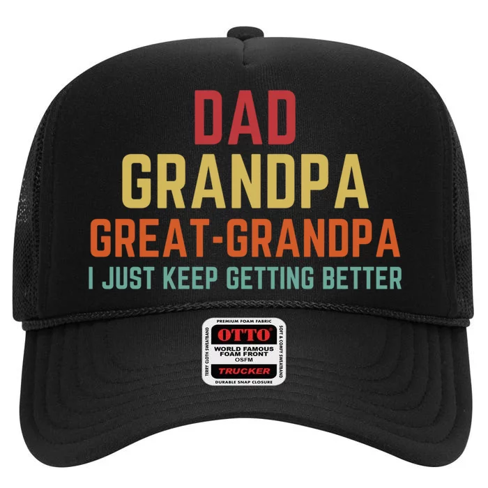 Fathers Day Gift from GrandKid Dad Grandpa Great Grandpa High Crown Mesh Trucker Hat