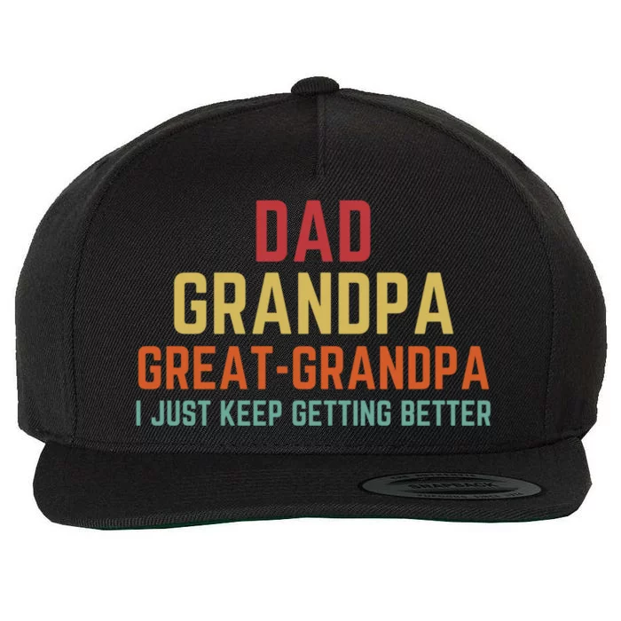 Fathers Day Gift from GrandKid Dad Grandpa Great Grandpa Wool Snapback Cap