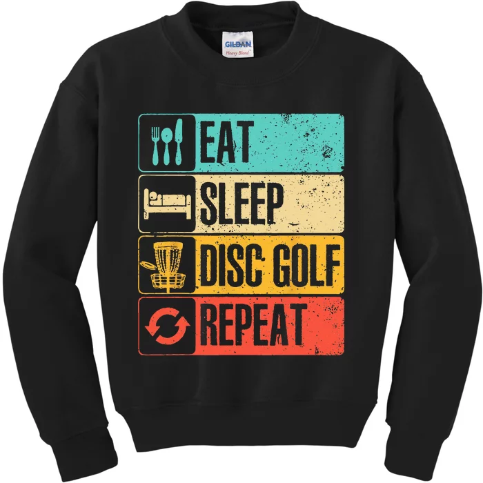 Funny Disc Golf Art For  Golf Player Disc Golfers Kids Sweatshirt