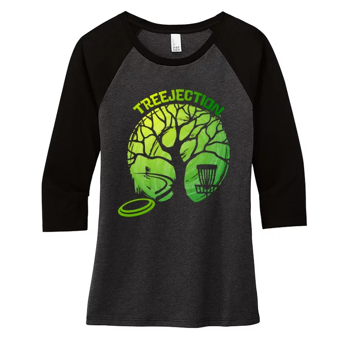 Funny Disc Golf Graphic Tree Gift Women's Tri-Blend 3/4-Sleeve Raglan Shirt