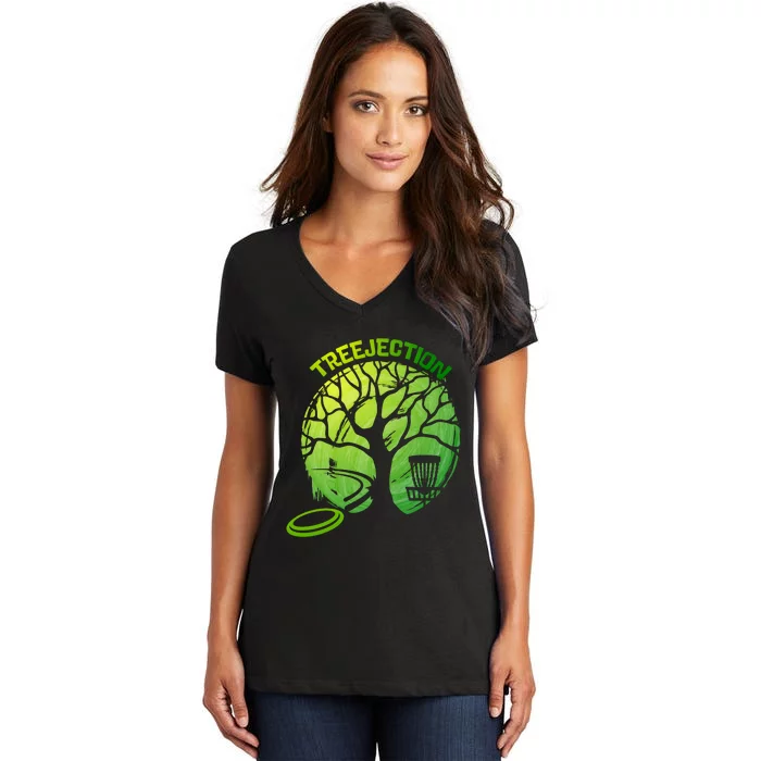 Funny Disc Golf Graphic Tree Gift Women's V-Neck T-Shirt