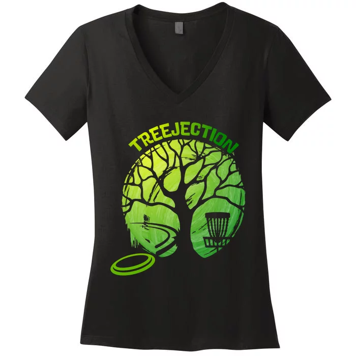 Funny Disc Golf Graphic Tree Gift Women's V-Neck T-Shirt