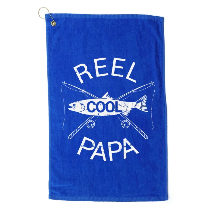 Fathers Day Gifts Funny Fishing Reel Cool Papa Dad Joke Platinum Collection Golf Towel