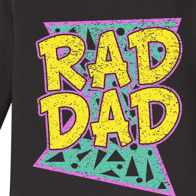 Fathers Day Gift For Daddy Rad Dad Baby Long Sleeve Bodysuit