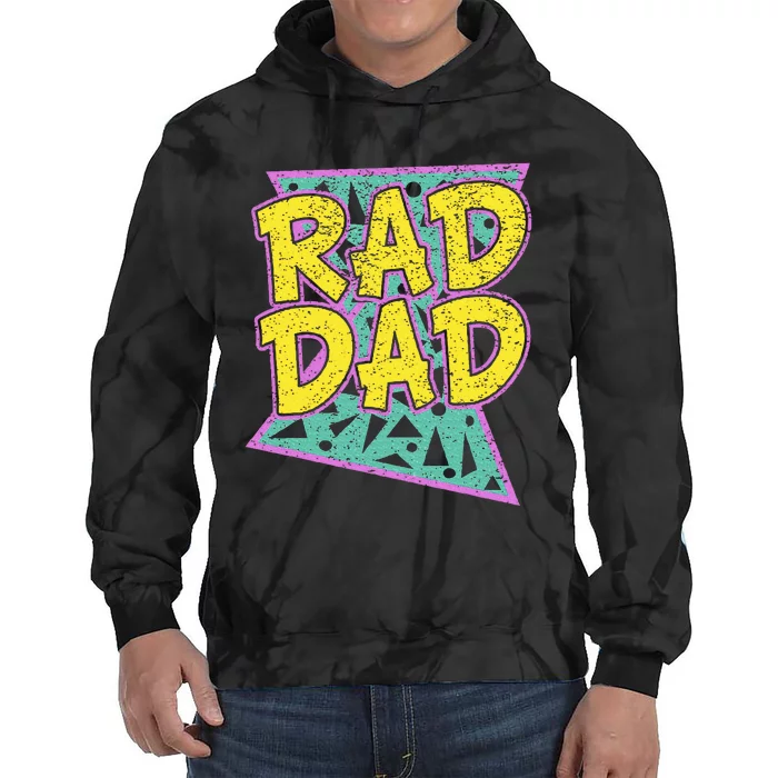 Fathers Day Gift For Daddy Rad Dad Tie Dye Hoodie