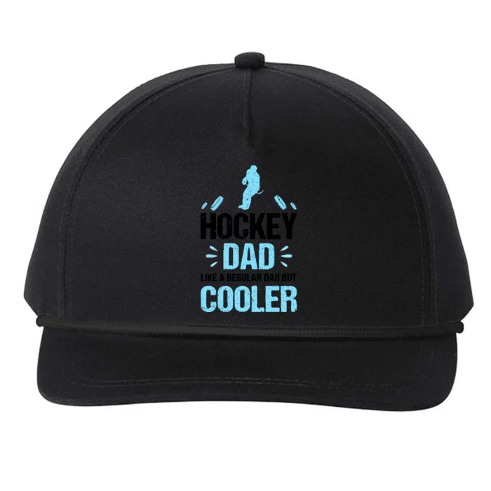 Father's Day Goalie Hockey Dad Like Normal Dad But Cooler Gift Snapback Five-Panel Rope Hat