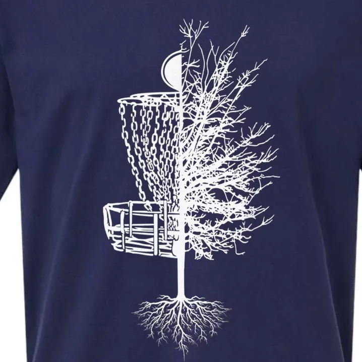 Funny Disc Golf Basket Tree Frisbee Golf Course Sueded Cloud Jersey T-Shirt