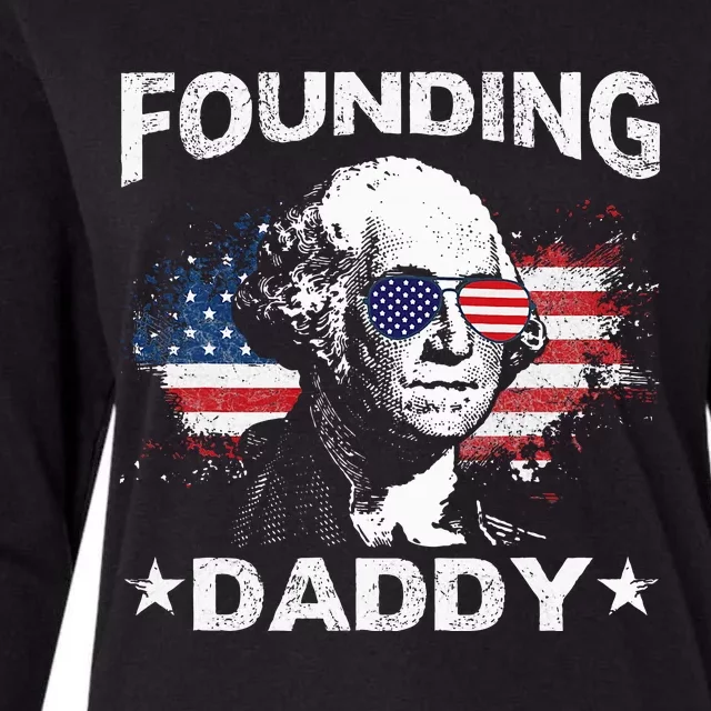 Founding Daddy George Washington Womens Cotton Relaxed Long Sleeve T-Shirt