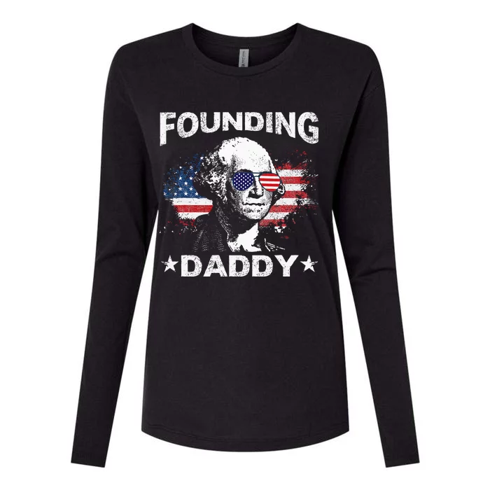 Founding Daddy George Washington Womens Cotton Relaxed Long Sleeve T-Shirt