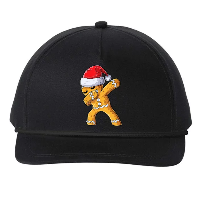 Funny Dabbing Gingerbread Santa Christmas Boys Xmas Cookie Snapback Five-Panel Rope Hat