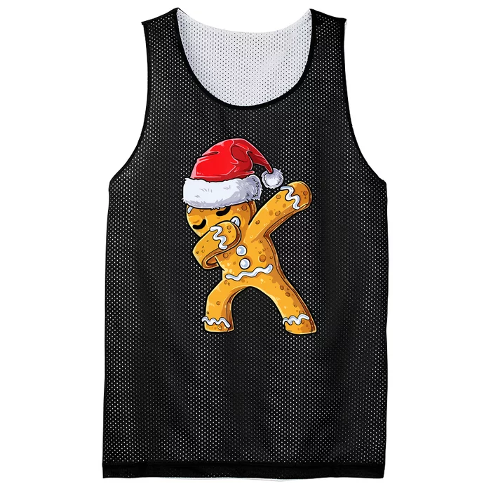 Funny Dabbing Gingerbread Santa Christmas Boys Xmas Cookie Mesh Reversible Basketball Jersey Tank