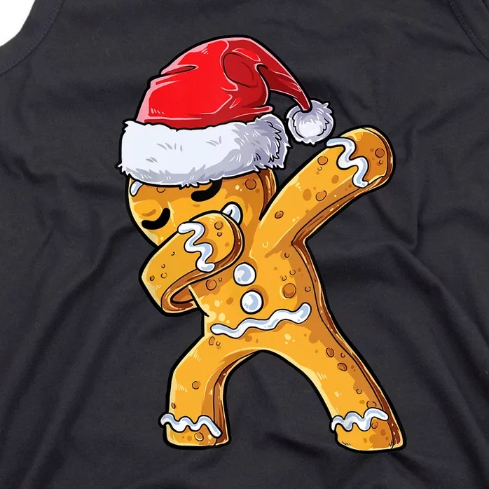 Funny Dabbing Gingerbread Santa Christmas Boys Xmas Cookie Tank Top