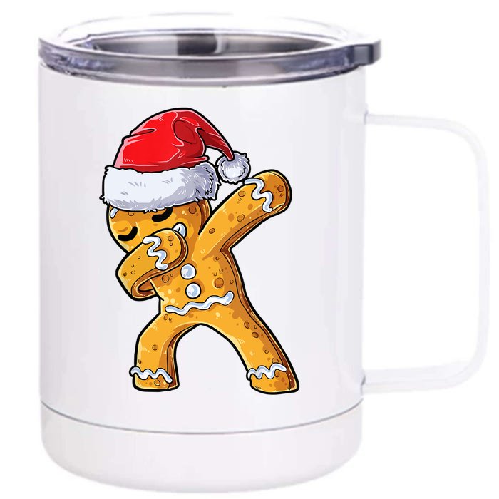 Funny Dabbing Gingerbread Santa Christmas Boys Xmas Cookie Front & Back 12oz Stainless Steel Tumbler Cup