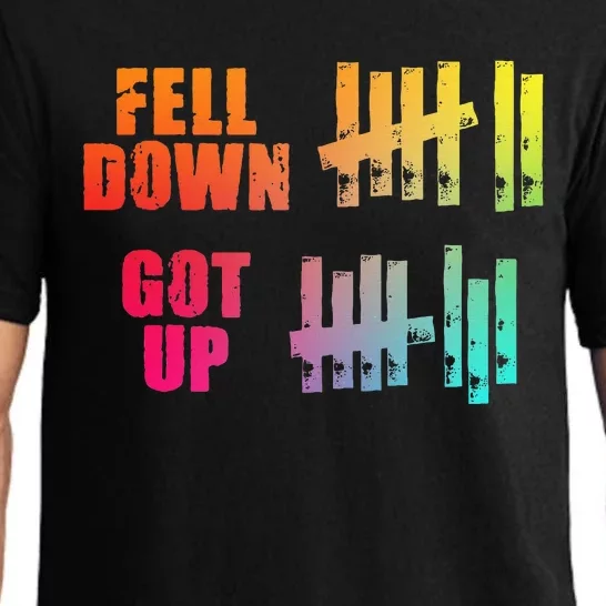 Fell Down Got Up Motivational Positivity Pajama Set