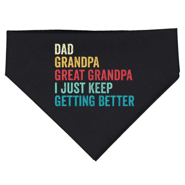 Fathers Day Grandpa Gift From Grand Dad Great Grandpa USA-Made Doggie Bandana