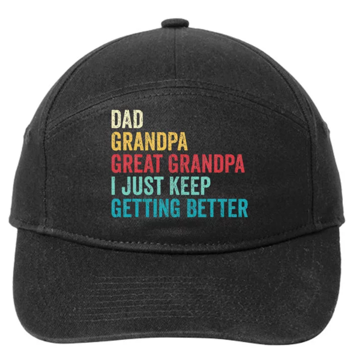 Fathers Day Grandpa Gift From Grand Dad Great Grandpa 7-Panel Snapback Hat