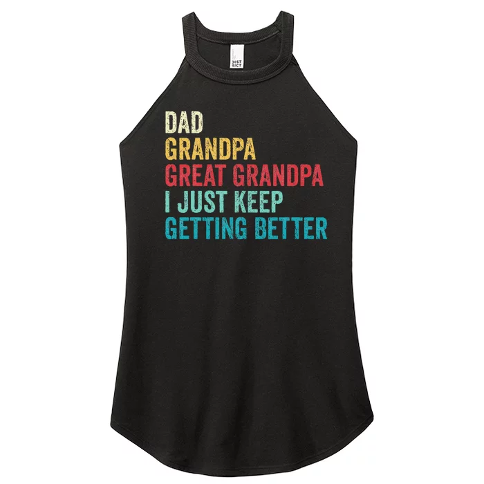 Fathers Day Grandpa Gift From Grand Dad Great Grandpa Women’s Perfect Tri Rocker Tank