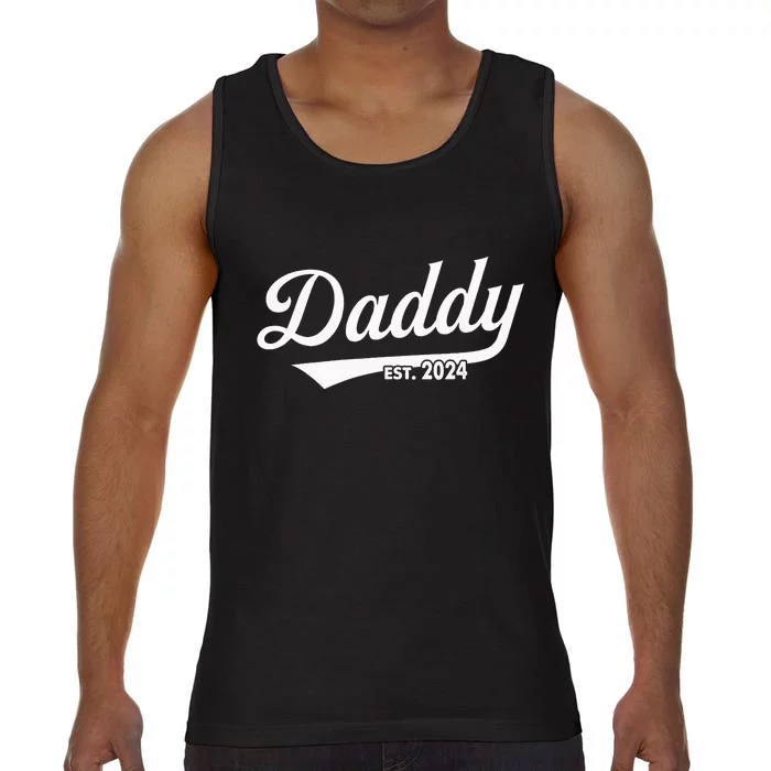 Fathers Day Gift Daddy Est. 2024 Expect Wife Daughter Comfort Colors® Tank Top