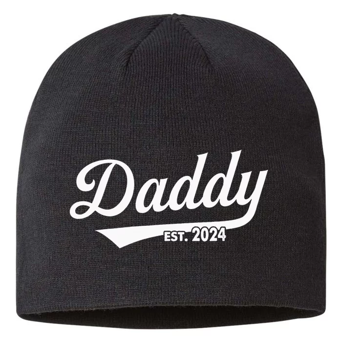 Fathers Day Gift Daddy Est. 2024 Expect Wife Daughter 8 1/2in Sustainable Knit Beanie