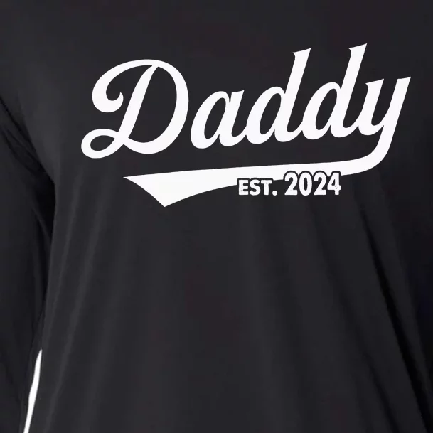 Fathers Day Gift Daddy Est. 2024 Expect Wife Daughter Cooling Performance Long Sleeve Crew