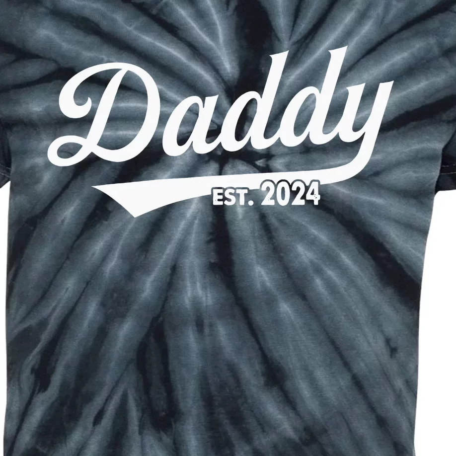 Fathers Day Gift Daddy Est. 2024 Expect Wife Daughter Kids Tie-Dye T-Shirt