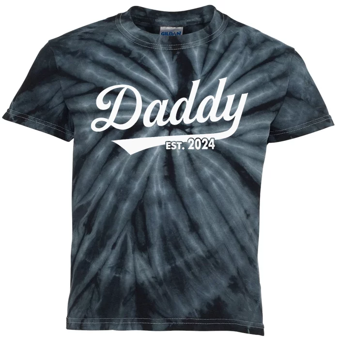 Fathers Day Gift Daddy Est. 2024 Expect Wife Daughter Kids Tie-Dye T-Shirt