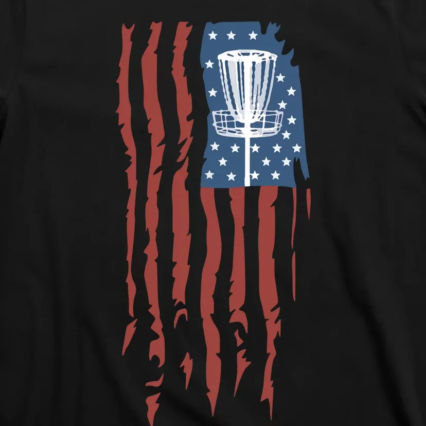 Funny Disc Golf American Flag Disc Frisbee Golf T-Shirt