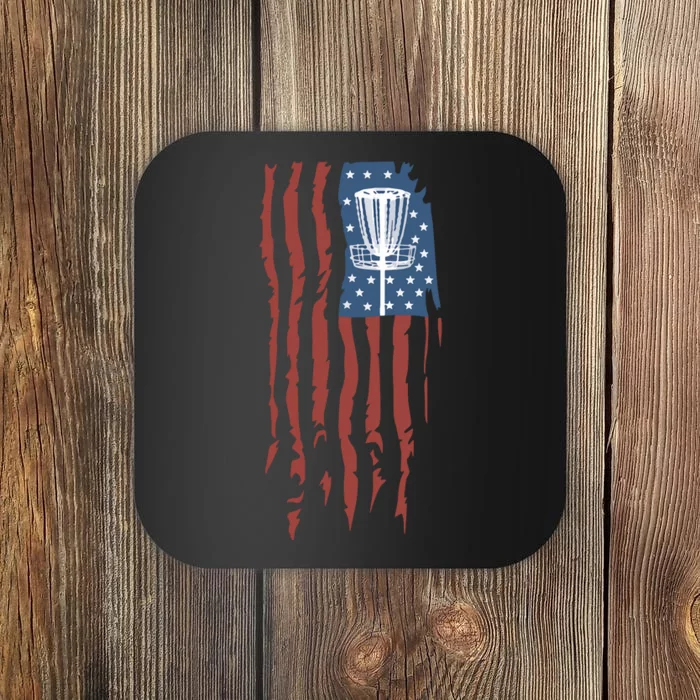 Funny Disc Golf American Flag Disc Frisbee Golf Coaster