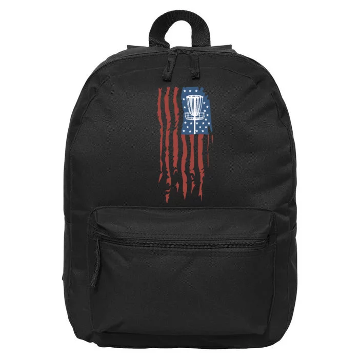 Funny Disc Golf American Flag Disc Frisbee Golf 16 in Basic Backpack