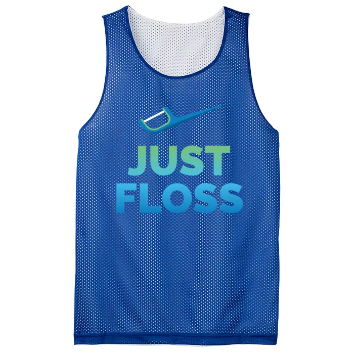 Funny Dentist Gift Just Floss Dental Assistant Hygienist Gift Mesh Reversible Basketball Jersey Tank