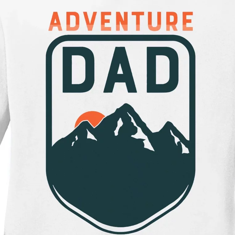 Fathers Day Gift For Dad Adventure Dad Ladies Long Sleeve Shirt