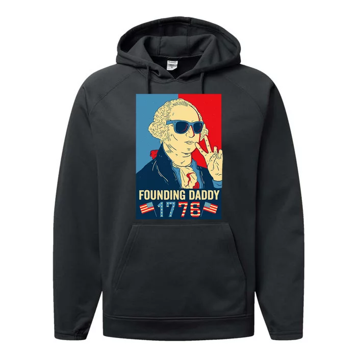 Founding Daddy George Washington Funny Performance Fleece Hoodie