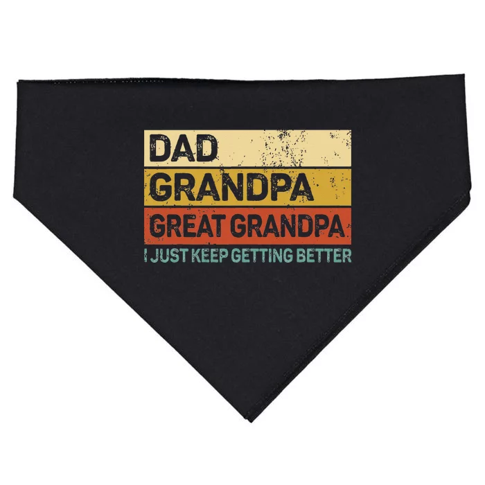 Fathers Day Gift From Grandkids Dad Grandpa Great Grandpa USA-Made Doggie Bandana