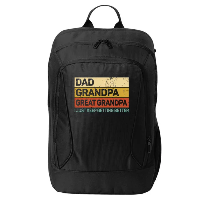 Fathers Day Gift From Grandkids Dad Grandpa Great Grandpa City Backpack