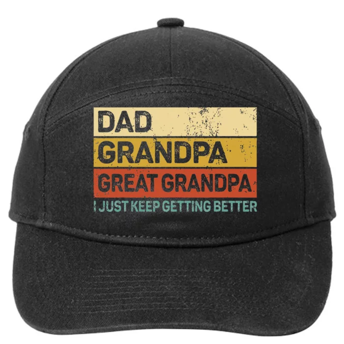 Fathers Day Gift From Grandkids Dad Grandpa Great Grandpa 7-Panel Snapback Hat