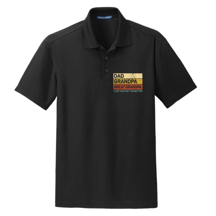 Fathers Day Gift From Grandkids Dad Grandpa Great Grandpa Dry Zone Grid Performance Polo