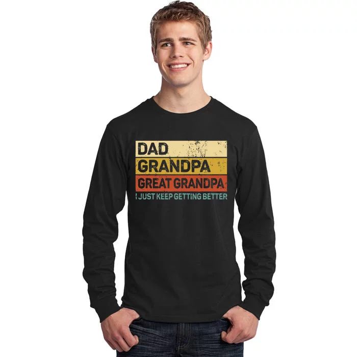 Fathers Day Gift From Grandkids Dad Grandpa Great Grandpa Tall Long Sleeve T-Shirt